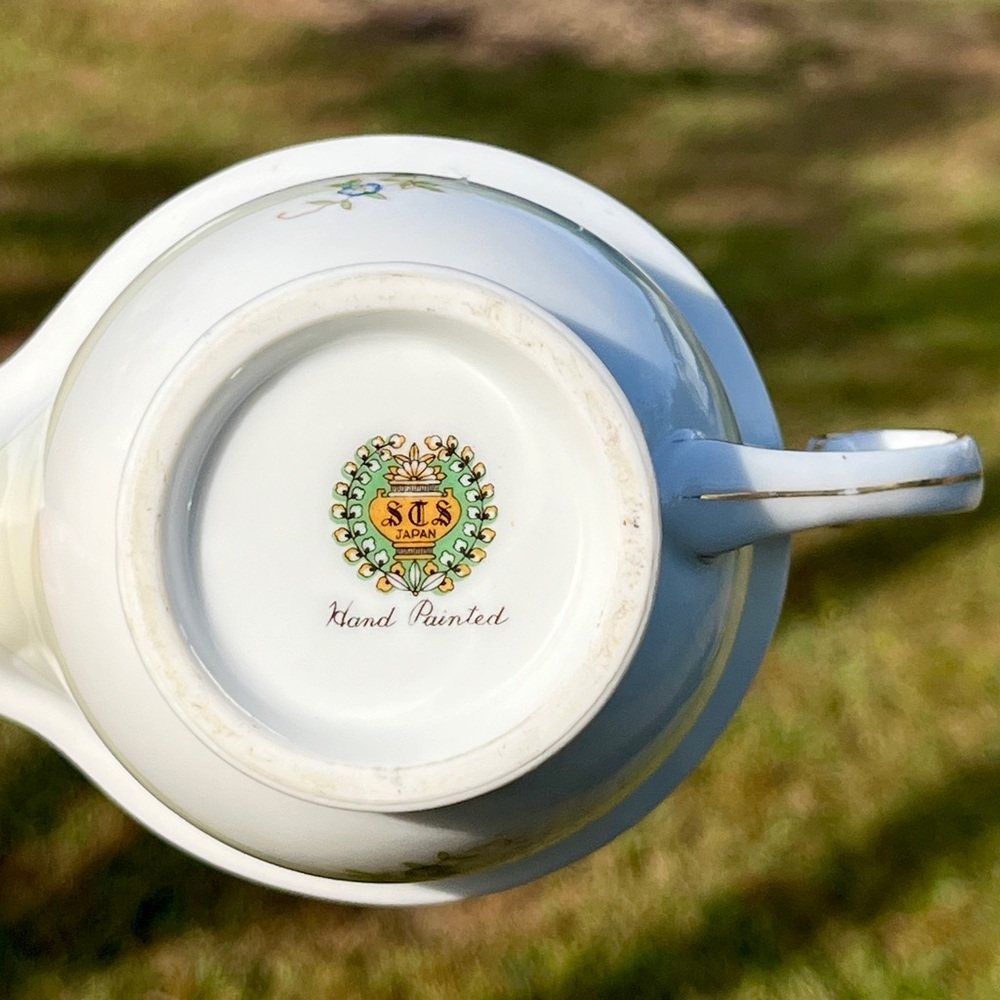 KONGO China STS Japan Floral Creamer Green Swirl Tan Border RARE Collectible - Picture 16 of 16